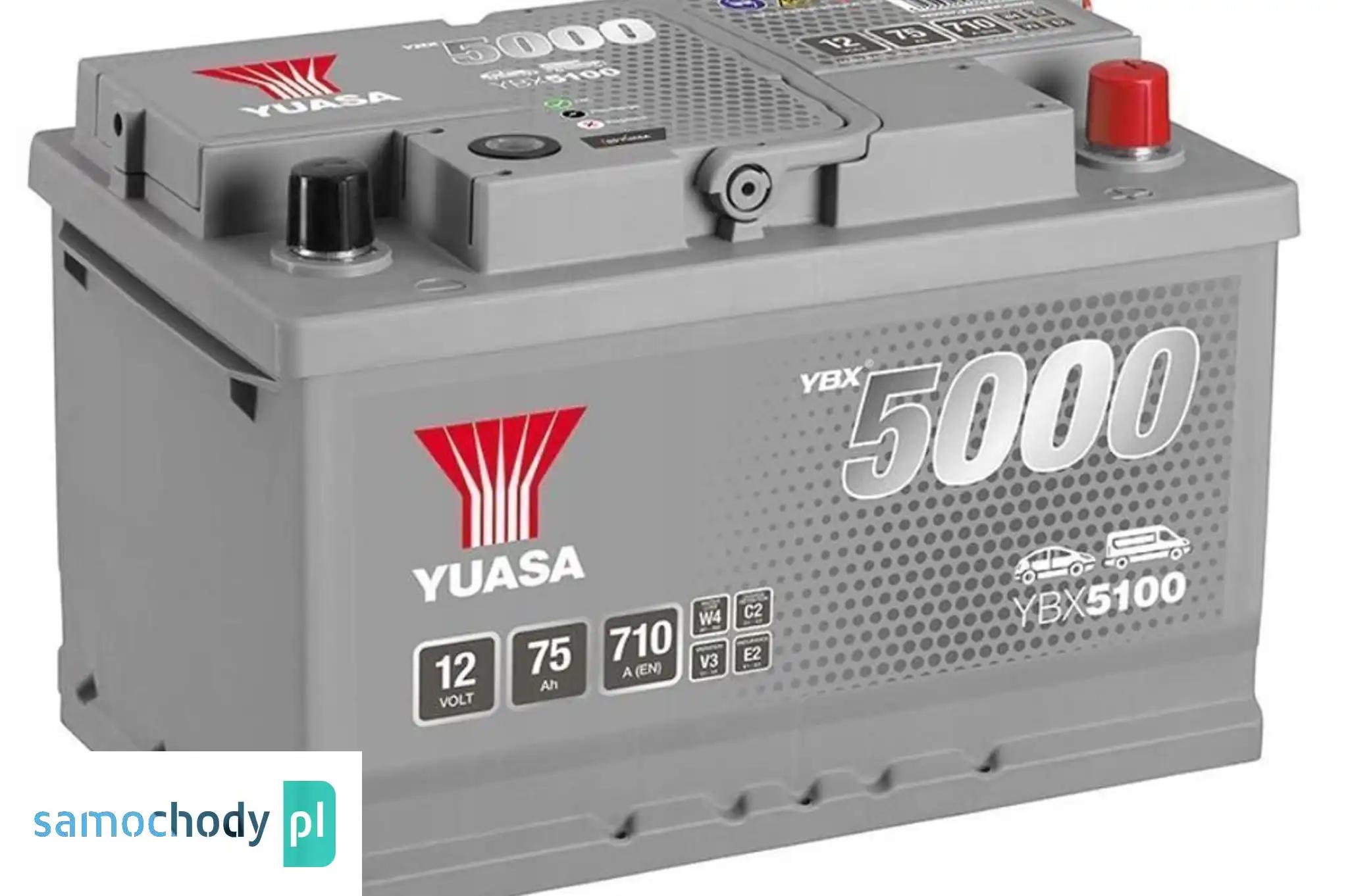 Akumulator Yuasa Silver 12V 75Ah 710A EN Prawy Plus YBX5100