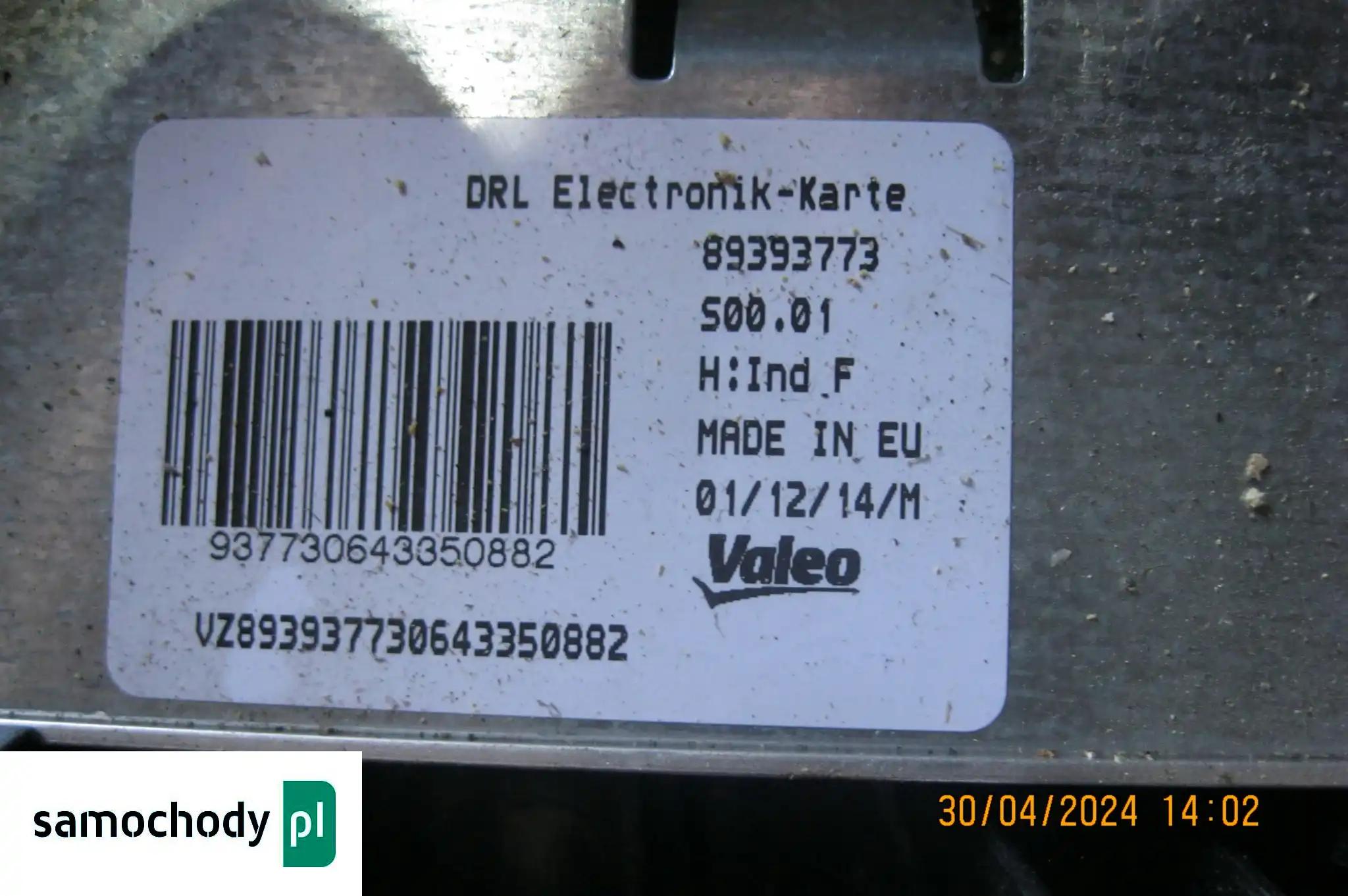 Moduł Świateł LED DRL Valeo VW Audi Seat 89393773