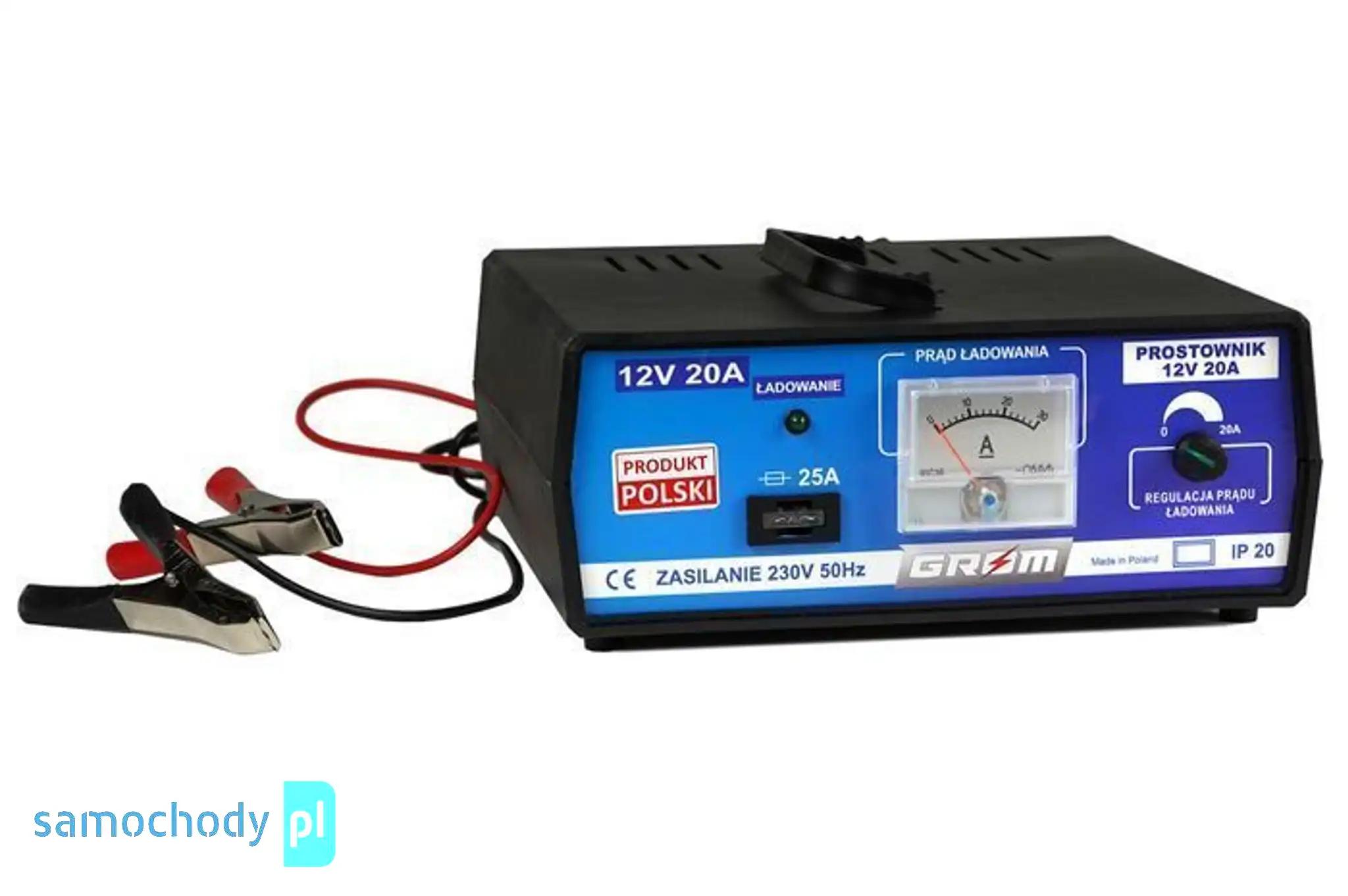 Prostownik z regulacją ładowania GROM 12V 12A