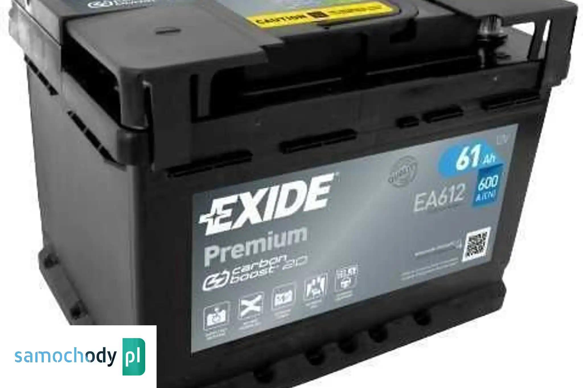 Akumulator Exide Premium 61Ah 600A PRAWY PLUS EA612