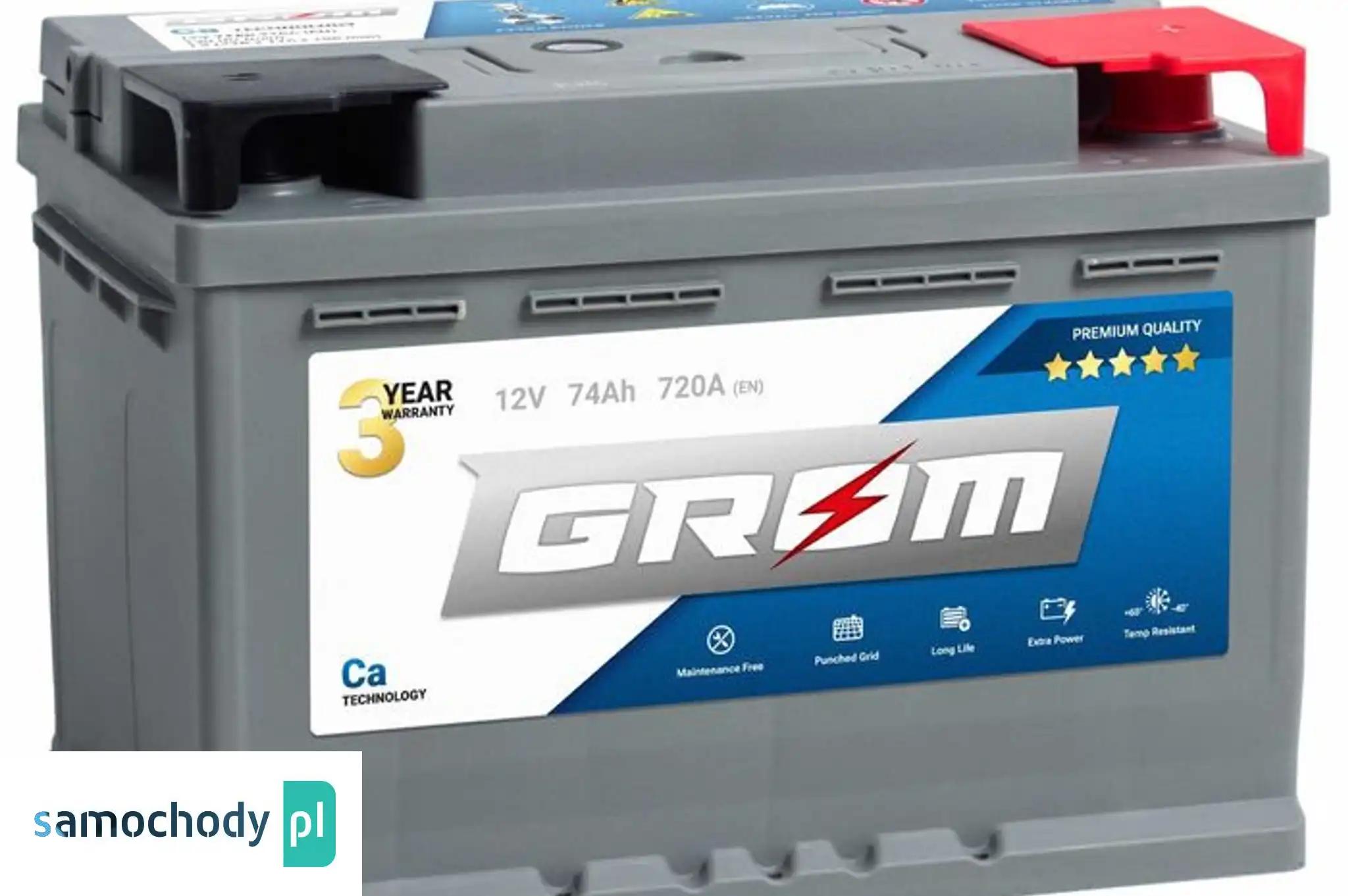 Akumulator GROM Premium 74Ah 720A EN DTR Prawy Plus