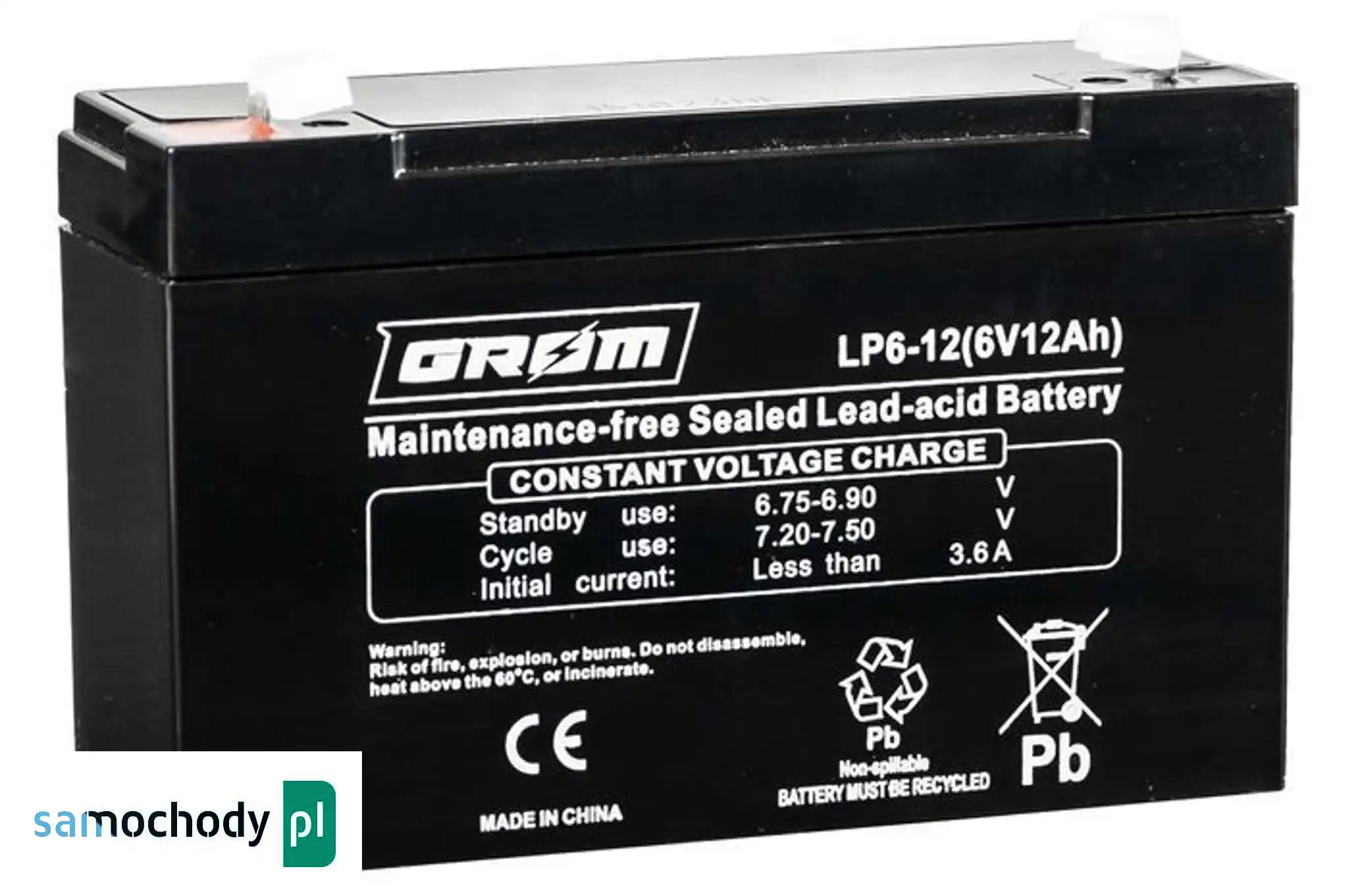 Akumulator GROM LP6-12 12Ah 6V