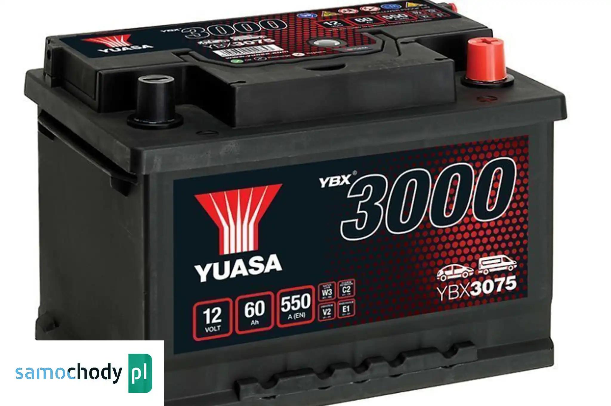 Akumulator Yuasa Standard 12V 60Ah 550A Prawy Plus YBX3075
