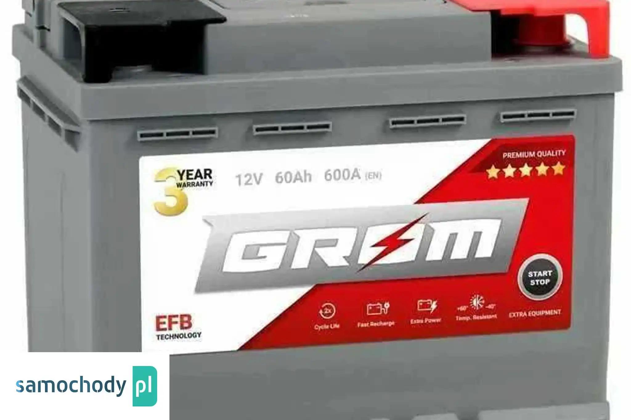 Akumulator GROM EFB START&STOP 60Ah 600A Prawy Plus DTR