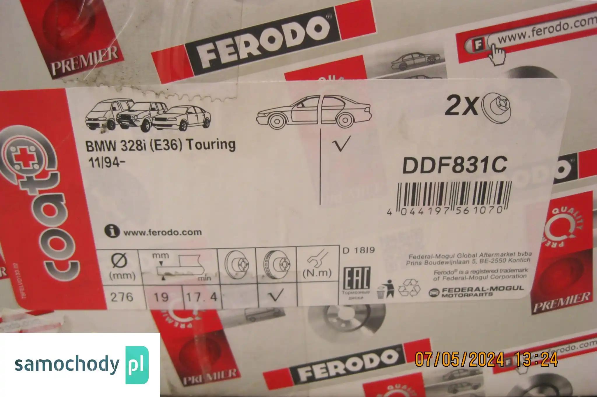 FERODO DDF831C Tarcze hamulcowe 2KS Tył BMW 3 (E36), 3 (E46) 1.6-2.8 93-07