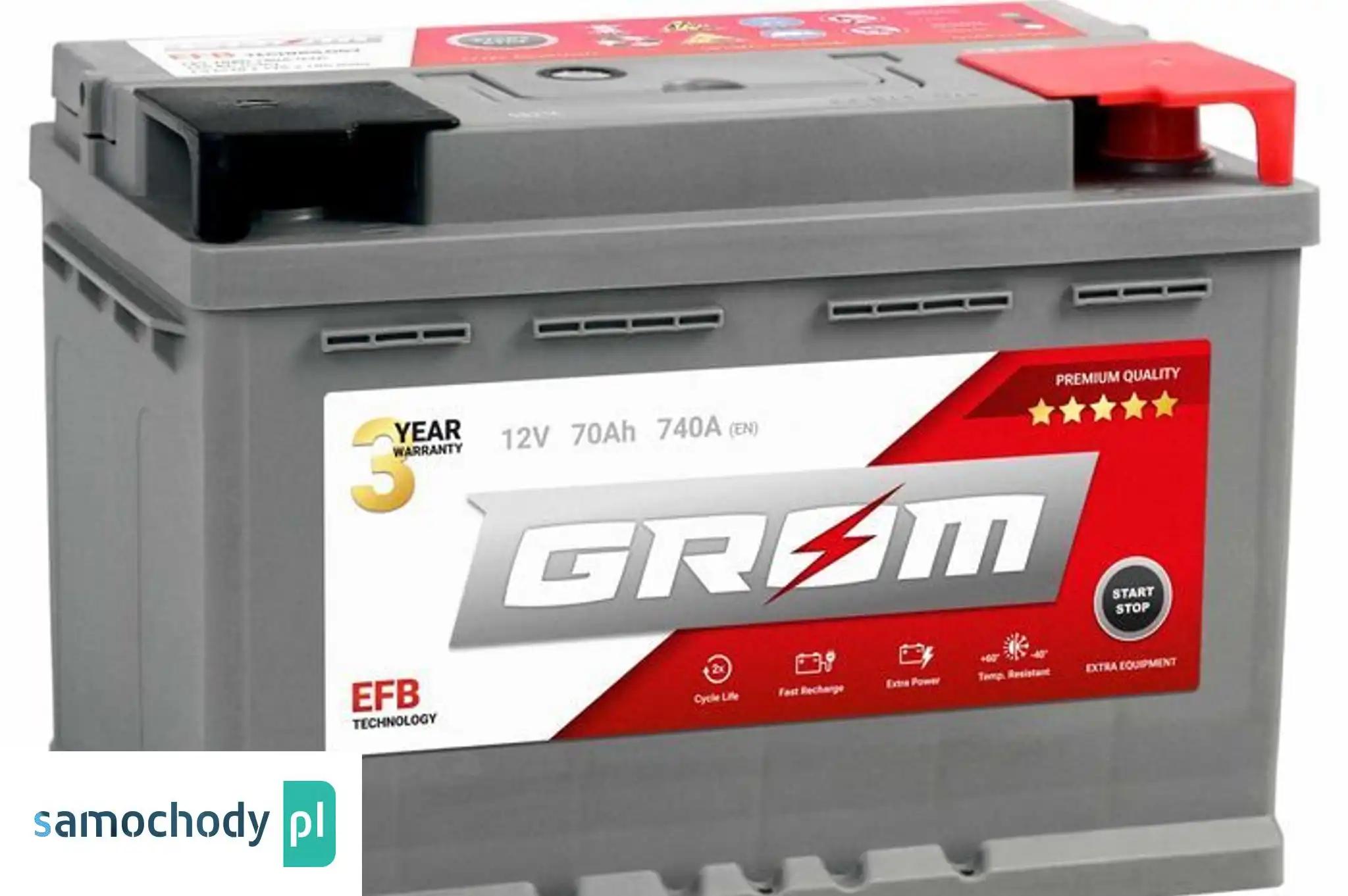 Akumulator GROM EFB START&STOP 70Ah 740A Prawy Plus DTR