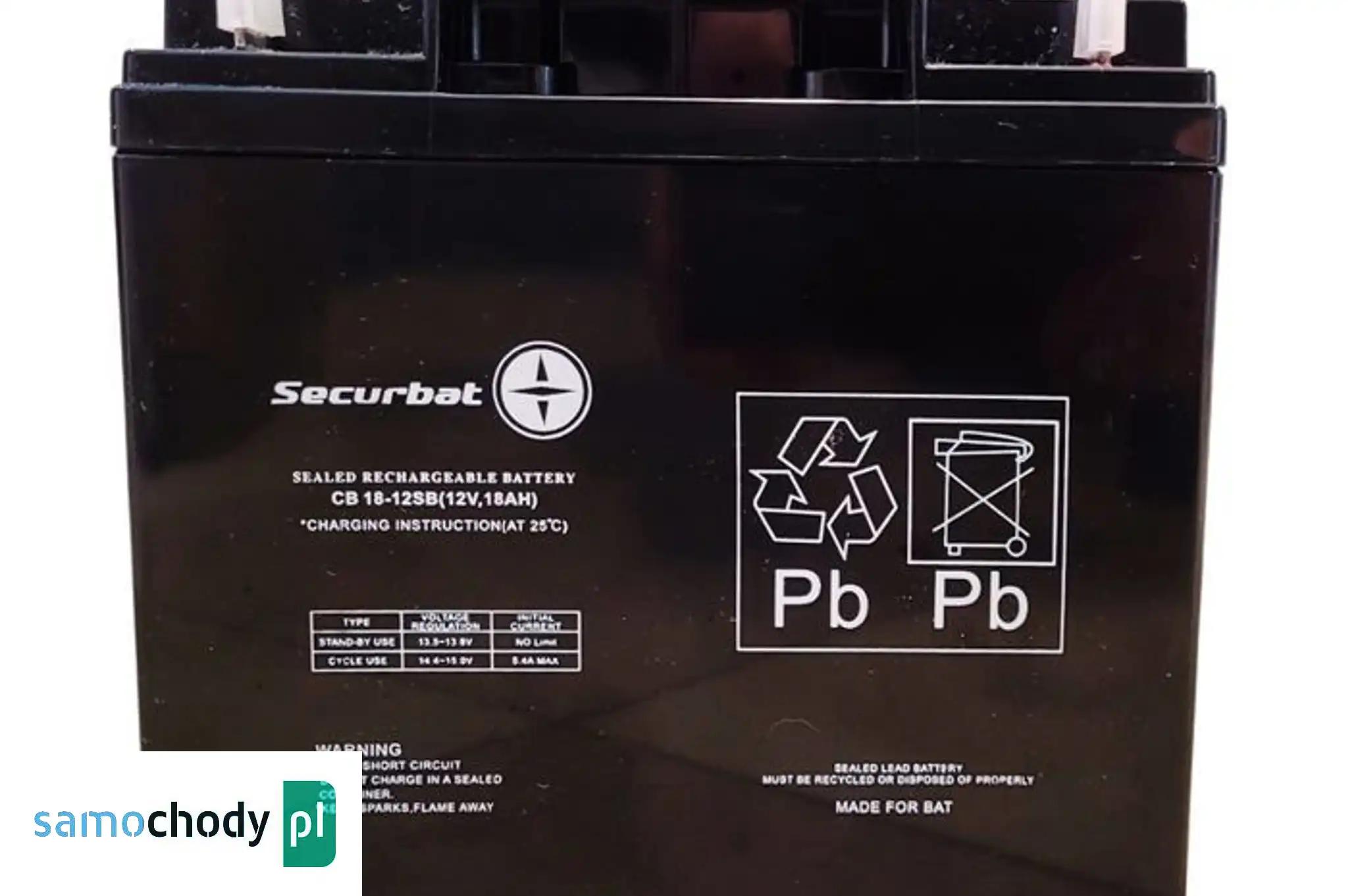 Akumulator żelowy SECURBAT 12V 18Ah