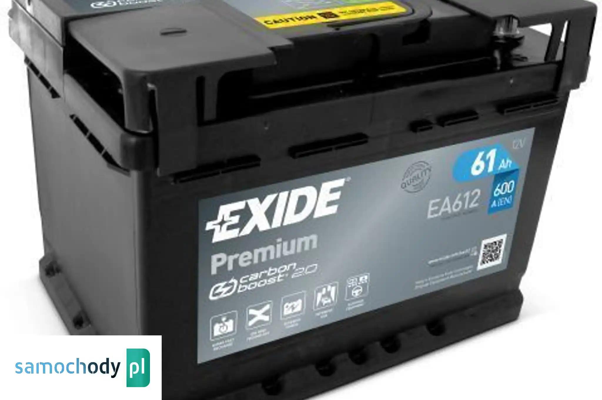 Akumulator Exide Premium 61Ah 600A PRAWY PLUS EA612