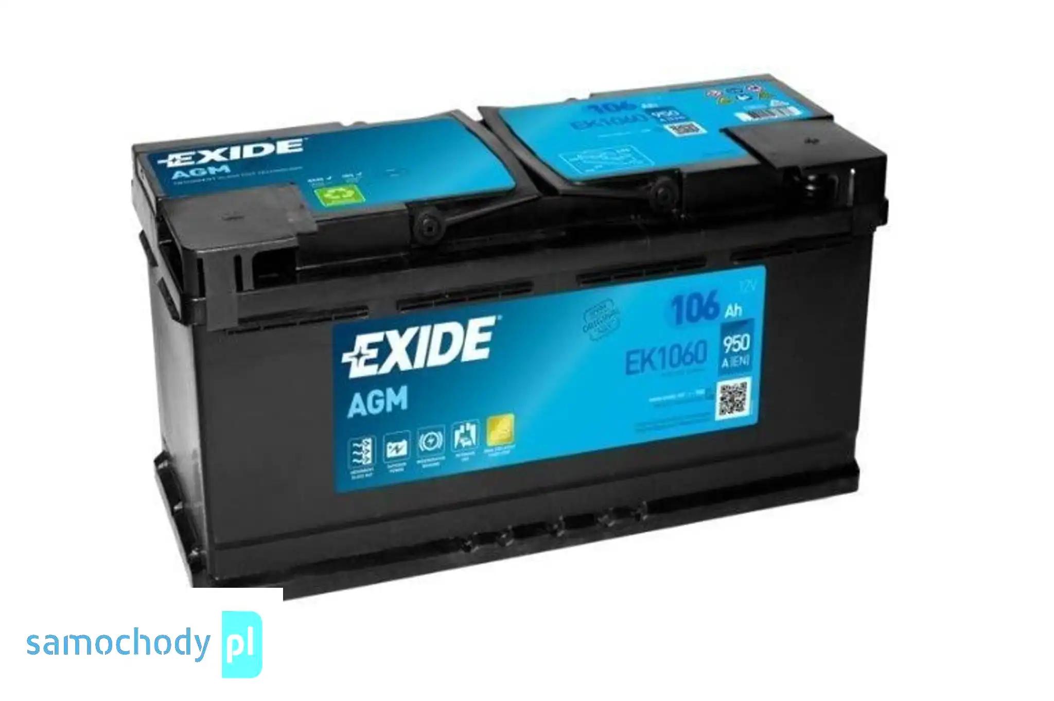 Akumulator EXIDE AGM EK1060 START&STOP 950A 106Ah