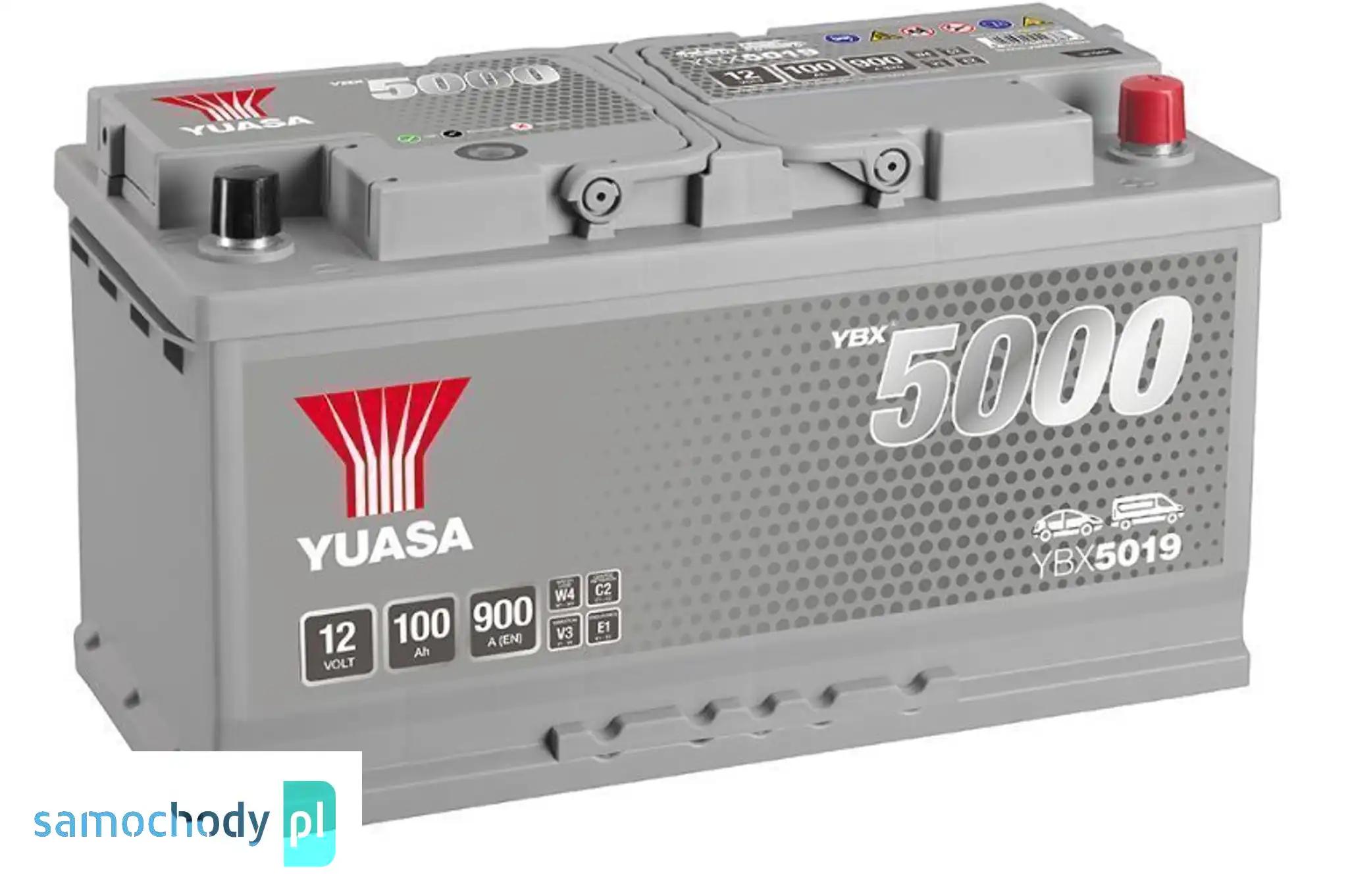 Akumulator Yuasa Silver 12V 100Ah 900A Prawy Plus YBX5019