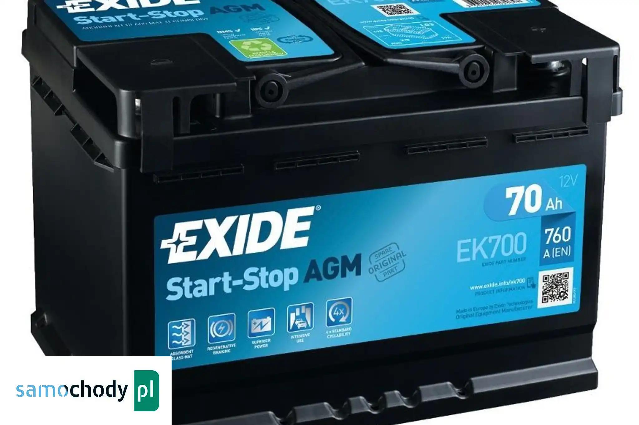 Akumulator EXIDE AGM 70Ah/760A START STOP EK700
