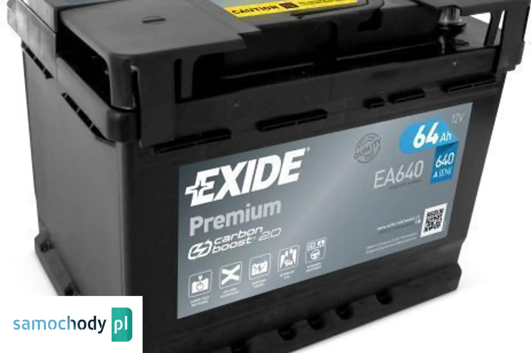 Akumulator Exide Premium 64Ah 640A EA640 EN PRAWY PLUS EA640