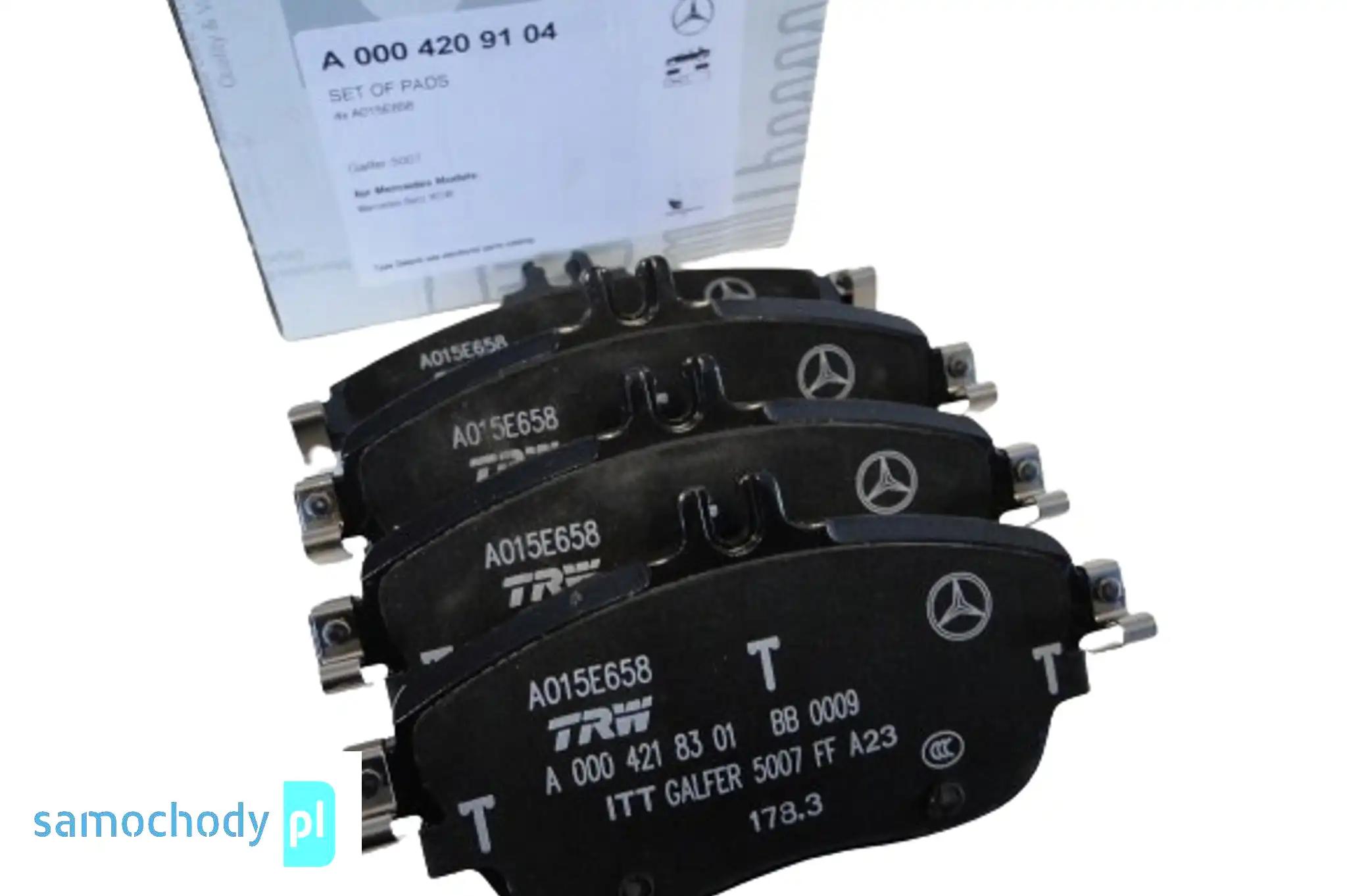 MERCEDES A W176 176 B W246 246 W242 242 KLOCKI HAMULCOWE PRZÓD PRZEDNIE