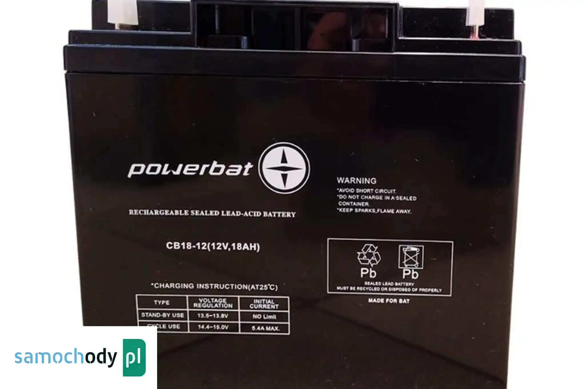 Akumulator żelowy POWERBAT 12V 18Ah