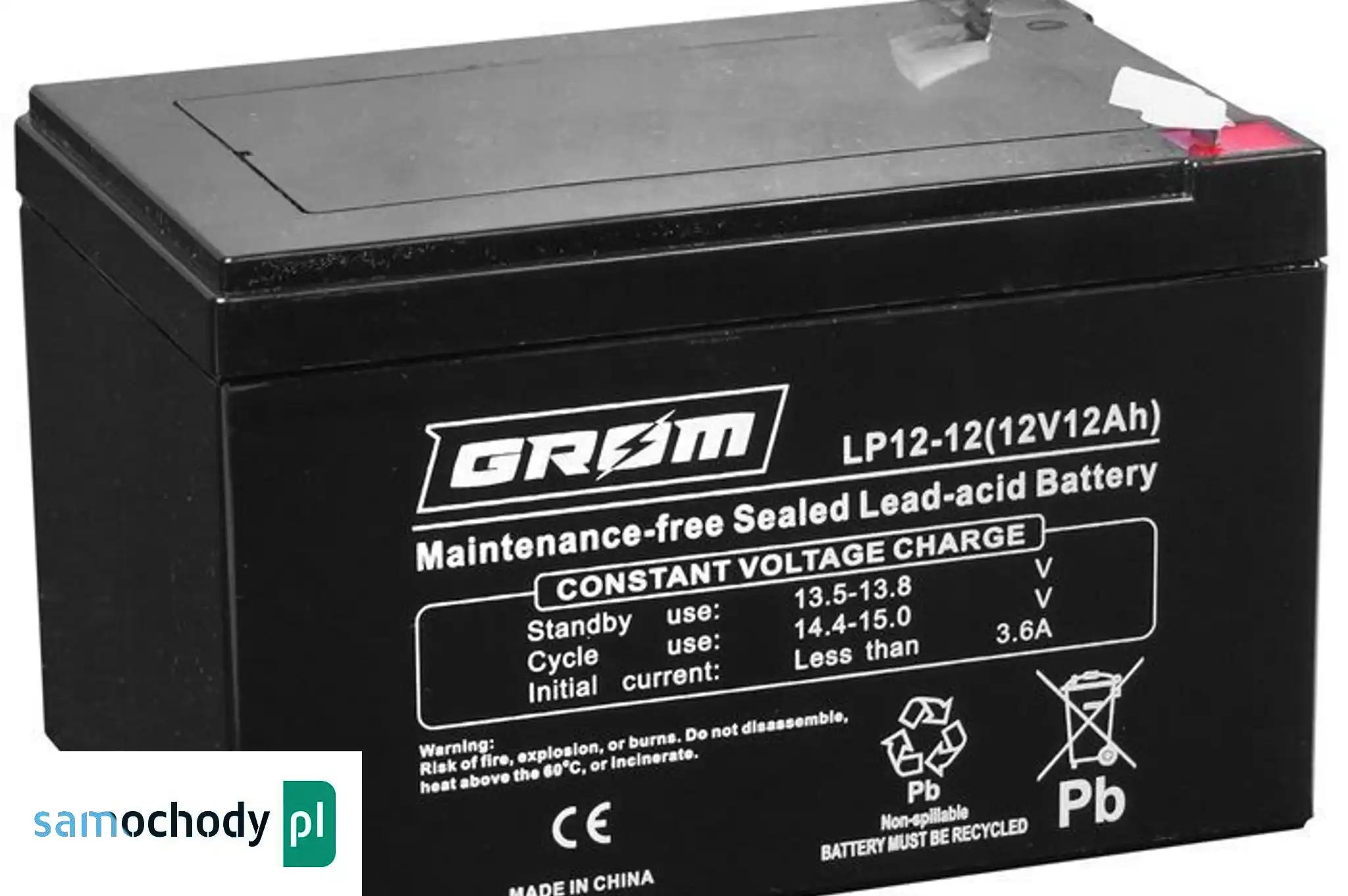 Akumulator żelowy GROM 12V 12Ah LP12-12