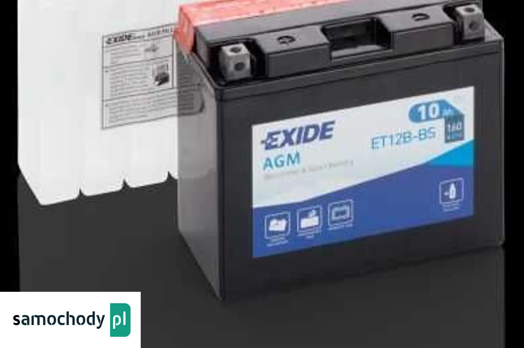 Akumulator motocyklowy EXIDE ET12B-BS YT12B-BS 12V 10Ah 160A EN L+