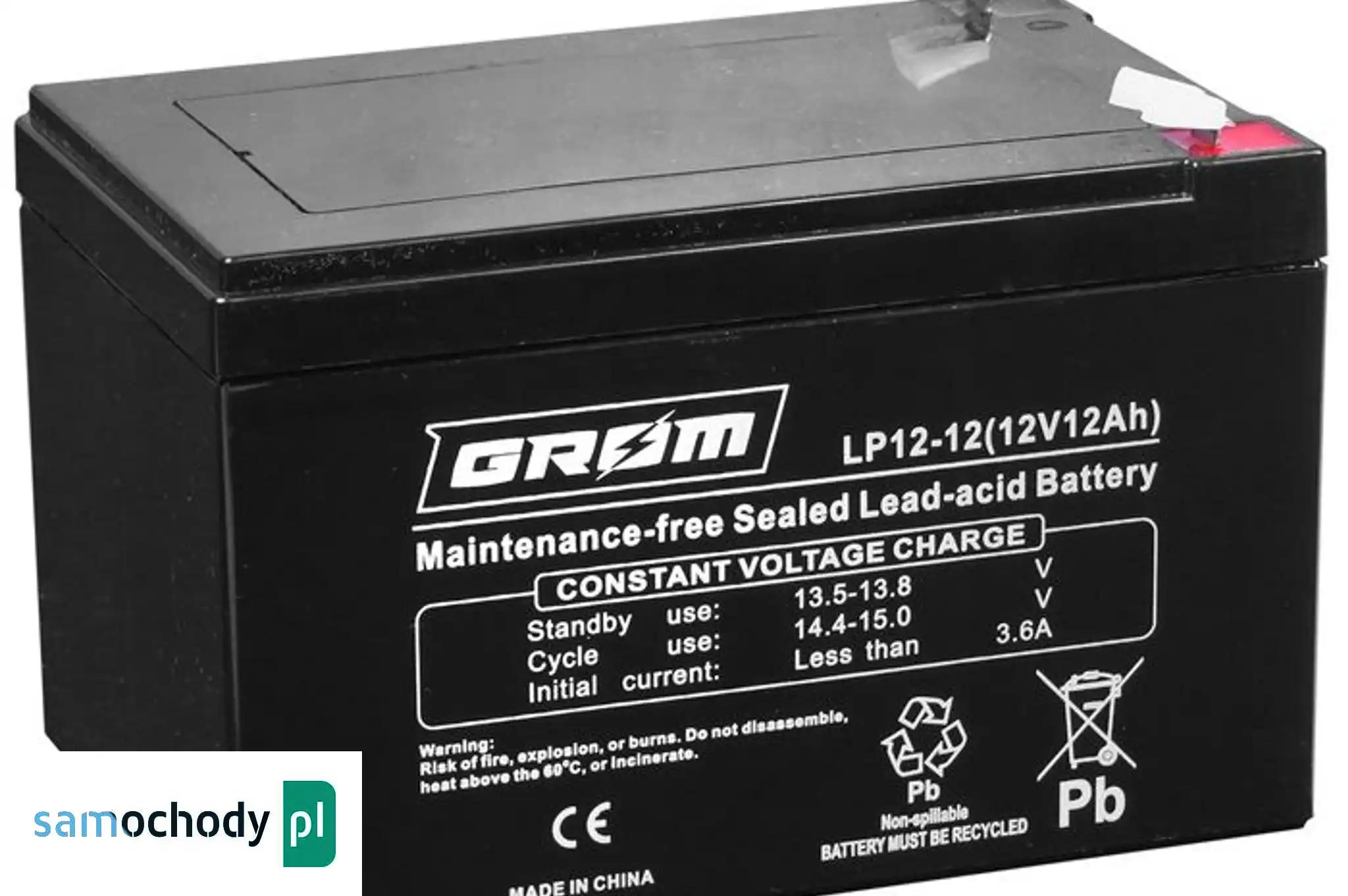 Akumulator żelowy GROM 12V 12Ah LP12-12