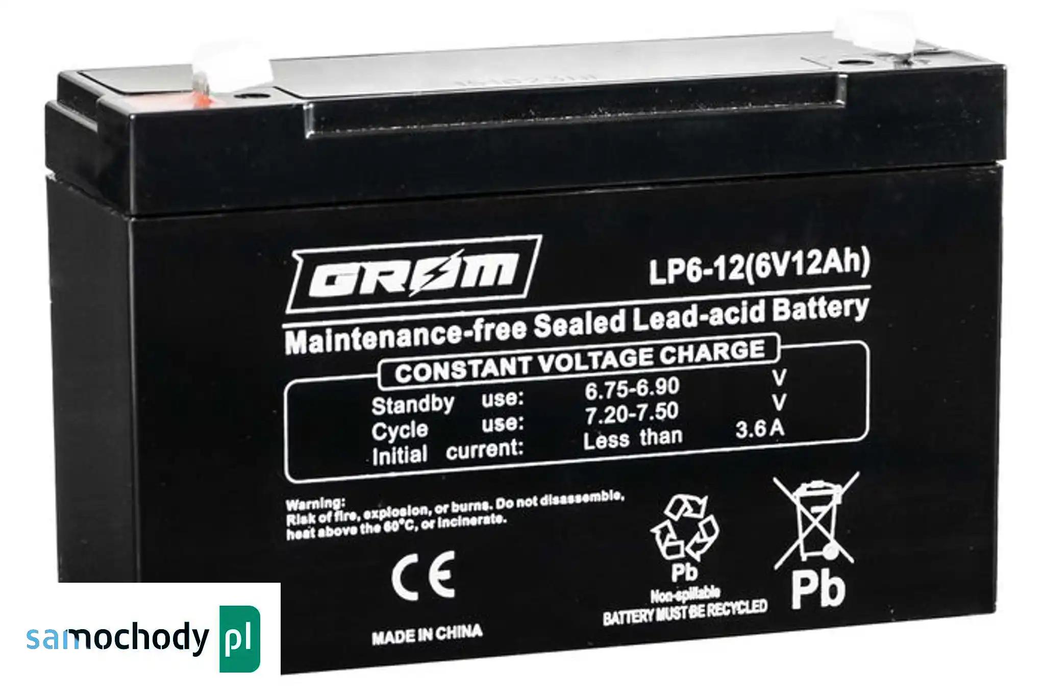 Akumulator GROM LP6-12 12Ah 6V