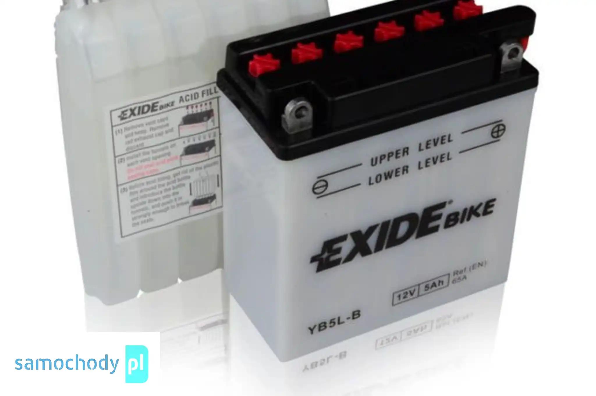Akumulator motocyklowy EXIDE EB5L-B YB5L-B 12V 5Ah 65A EN P+