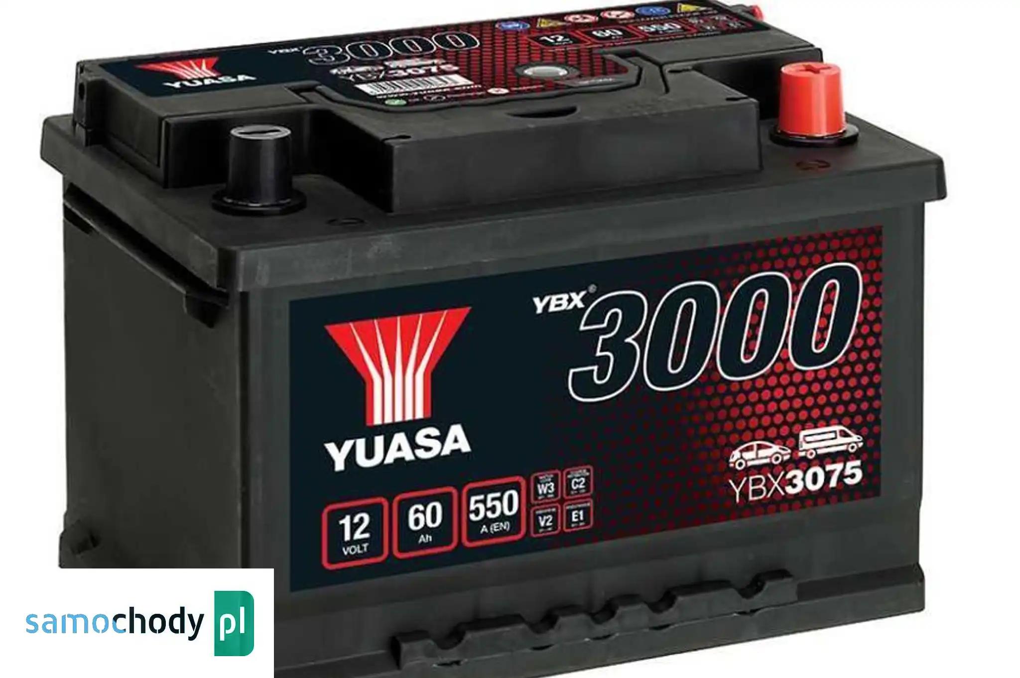 Akumulator Yuasa Standard 12V 60Ah 550A Prawy Plus YBX3075