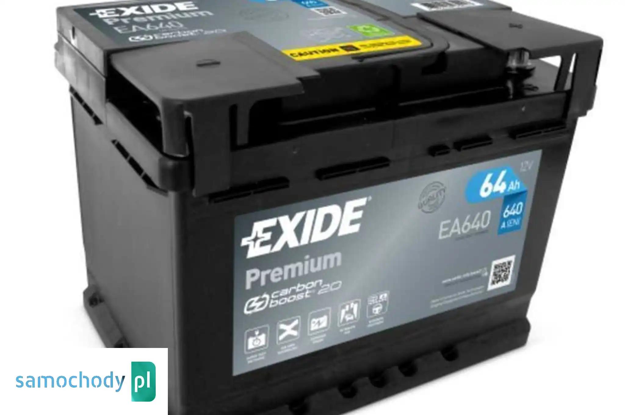 Akumulator Exide Premium 64Ah 640A EA640 EN PRAWY PLUS EA640