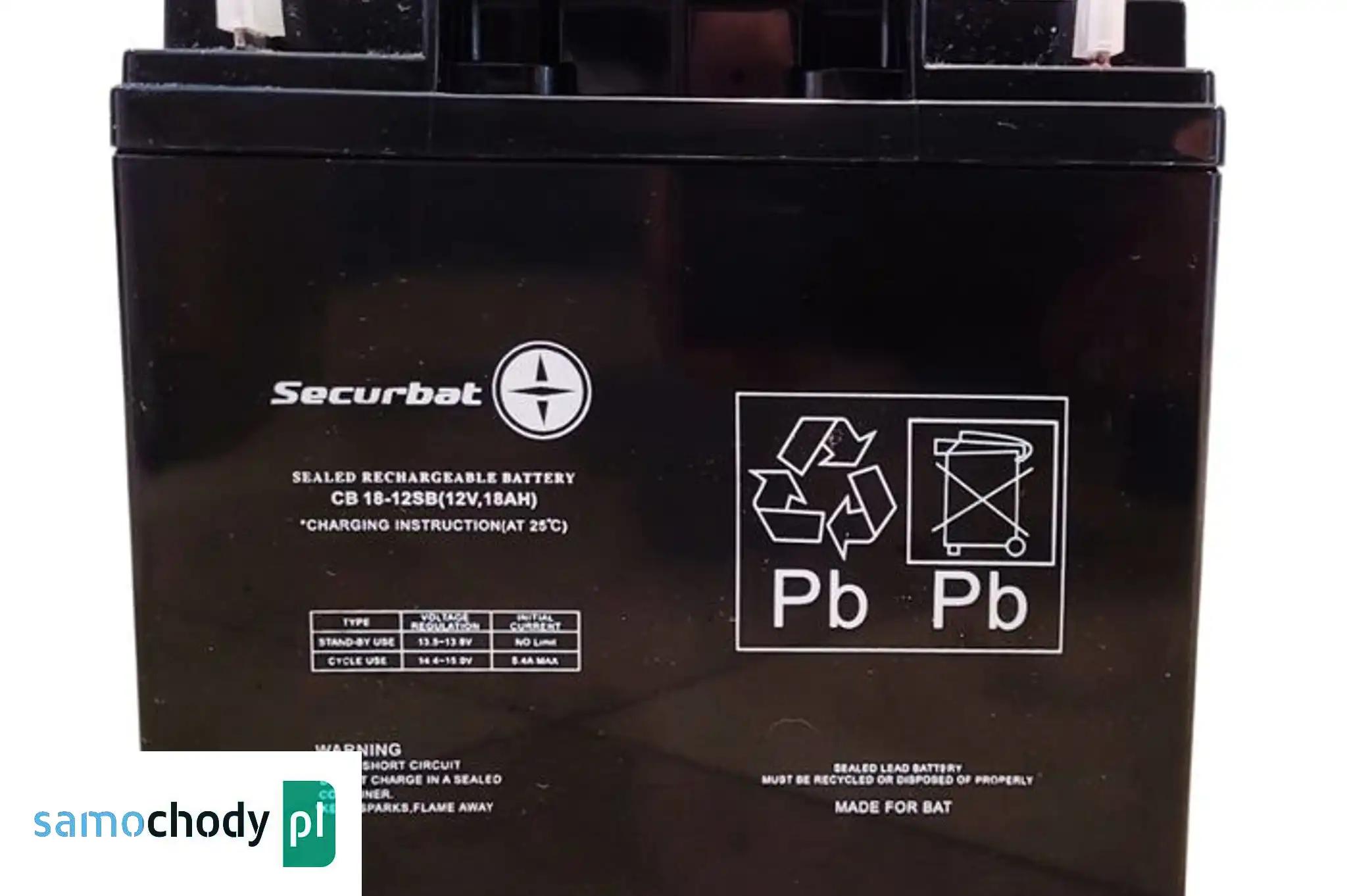 Akumulator żelowy SECURBAT 12V 18Ah