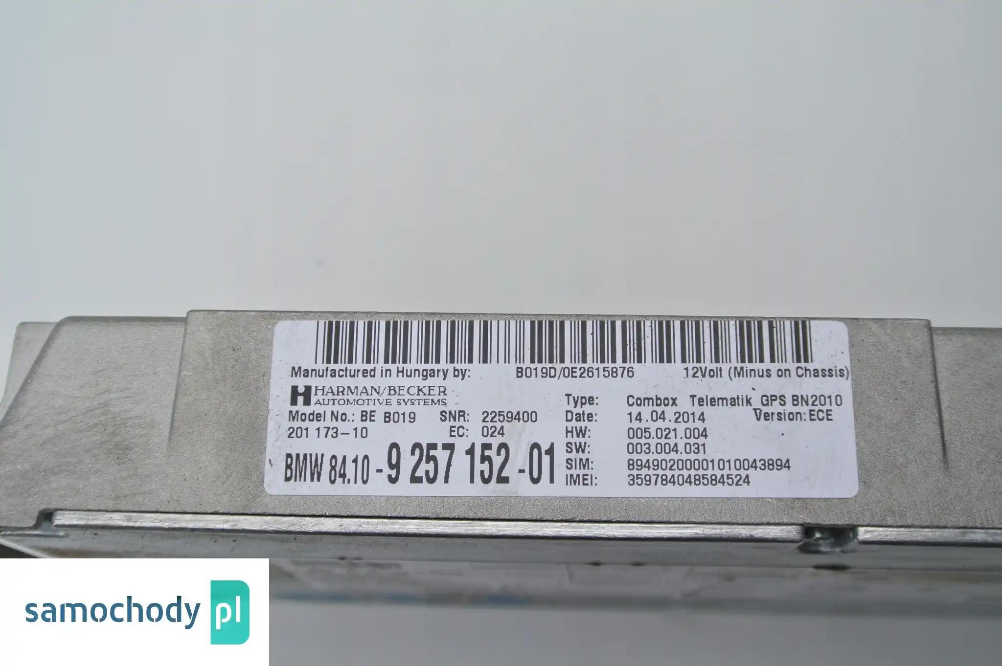 BMW F20 F30 MODUŁ COMBOX 9257152