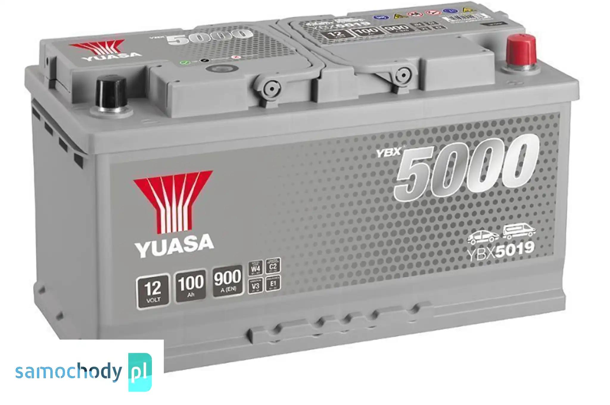 Akumulator Yuasa Silver 12V 100Ah 900A Prawy Plus YBX5019