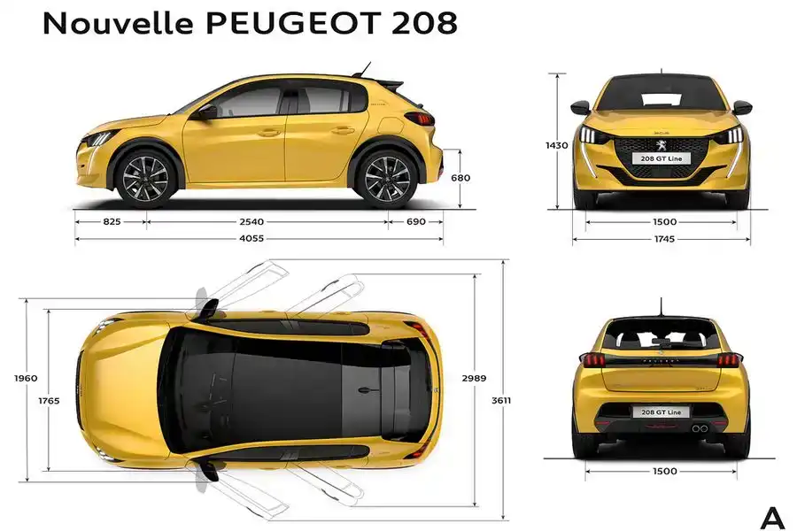 Peugeot 208 wymiary