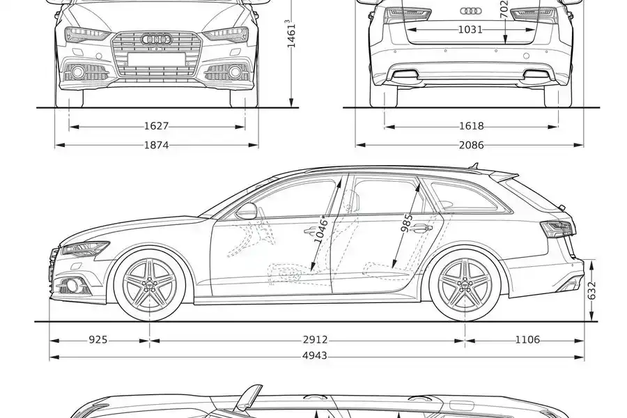 wymiary audi a6