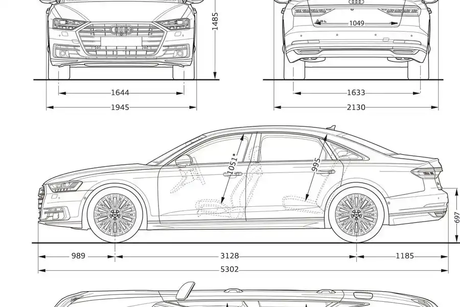 wymiary audi a8