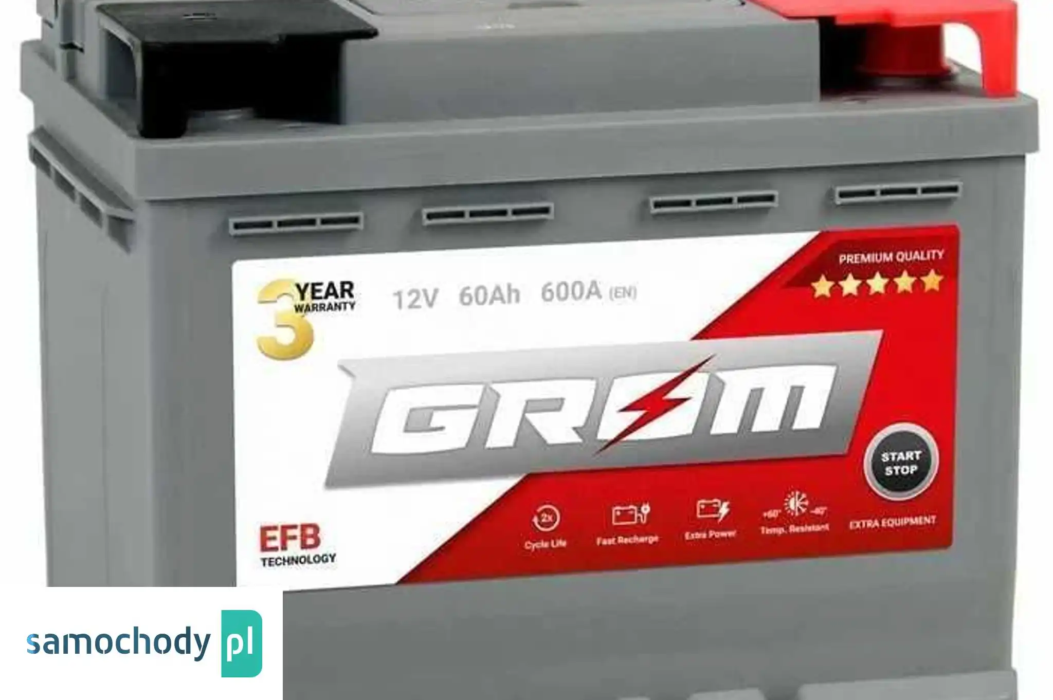 Akumulator GROM EFB START&STOP 60Ah 600A Prawy Plus DTR