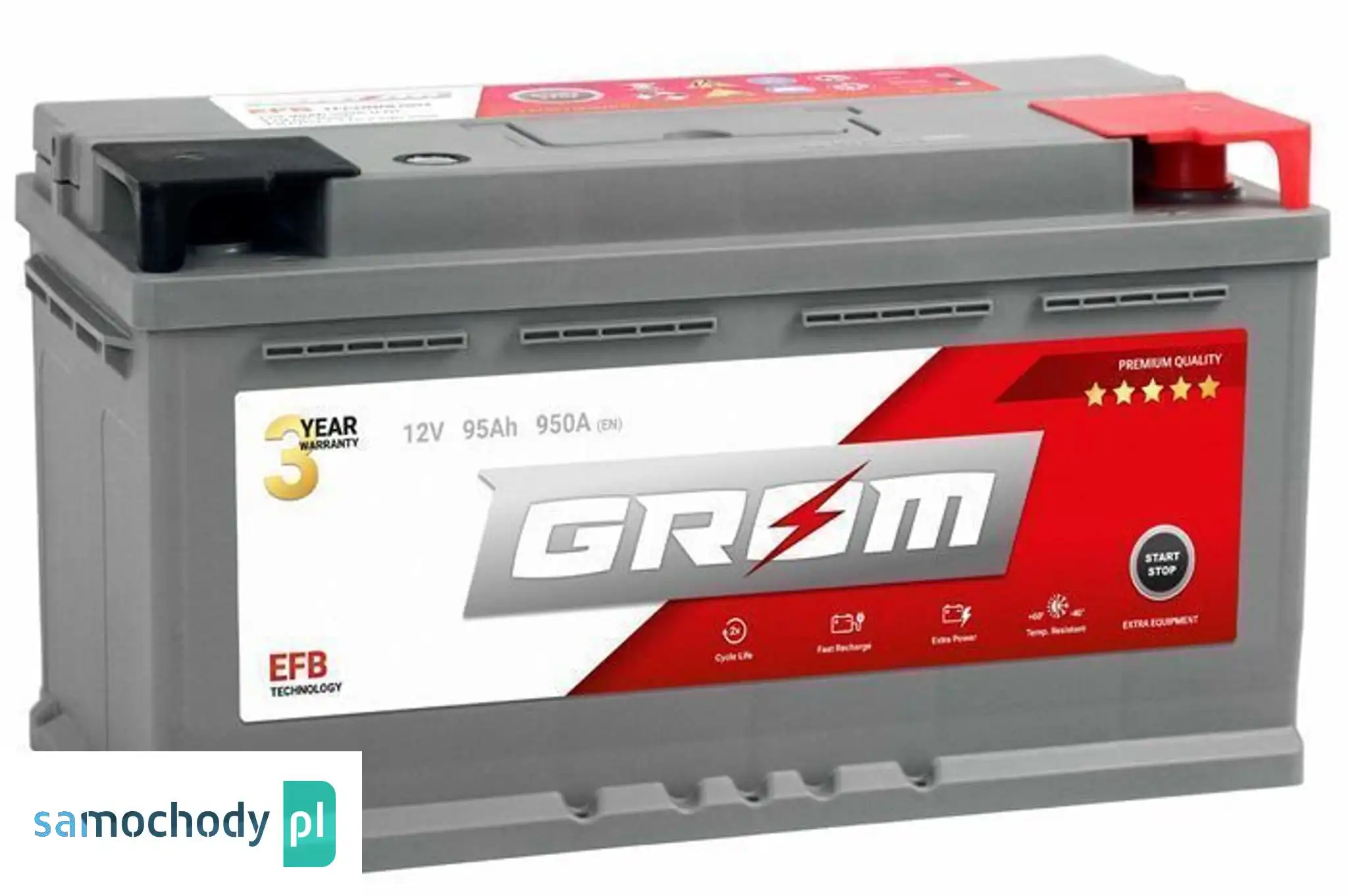 Akumulator GROM EFB START&STOP 95Ah 950A Prawy Plus DTR