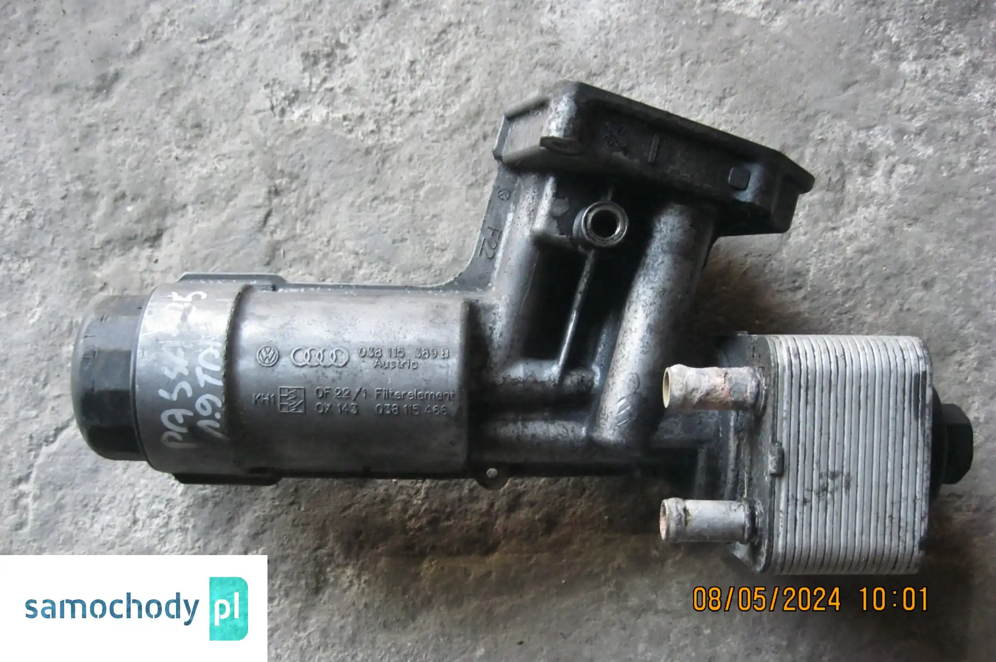 VW PASSAT B5 96- 1.9TDI ATJ PODSTAWA OBUDOWA FILTRA OLEJU 038115389B