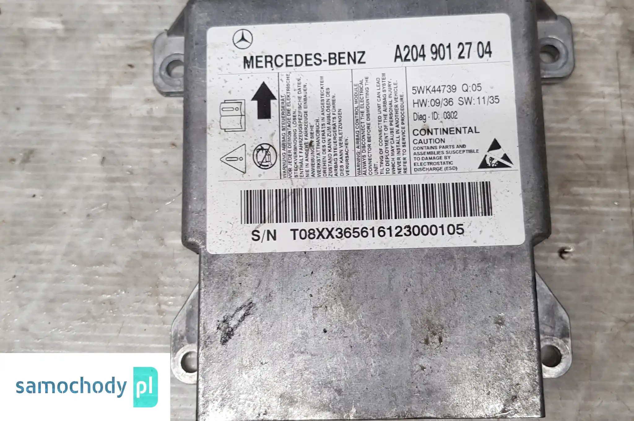Mercedes W204 C KLASA MODUL Poduszek Airbag A2049012704