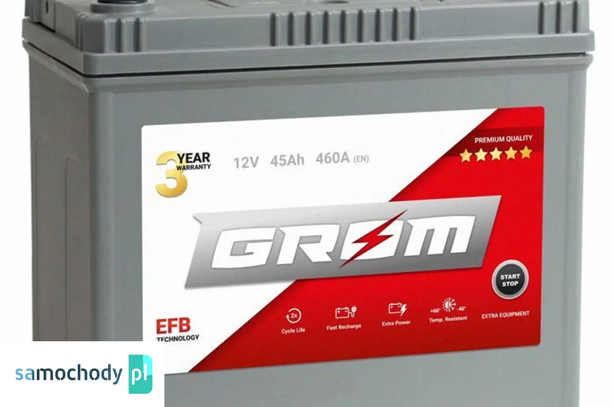 Akumulator GROM EFB START&STOP 45Ah 460A Japan Prawy Plus DTR