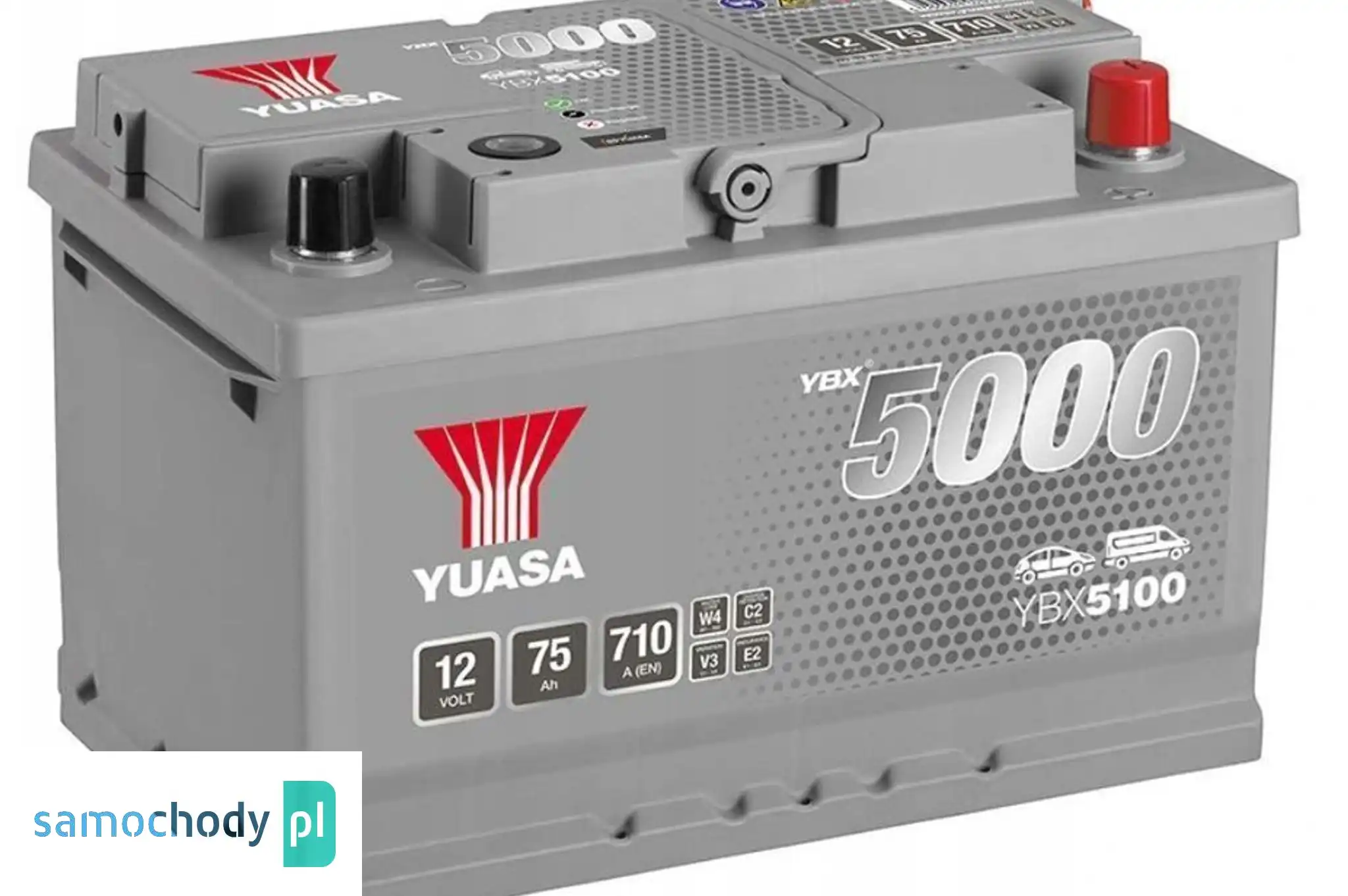 Akumulator Yuasa Silver 12V 75Ah 710A EN Prawy Plus YBX5100