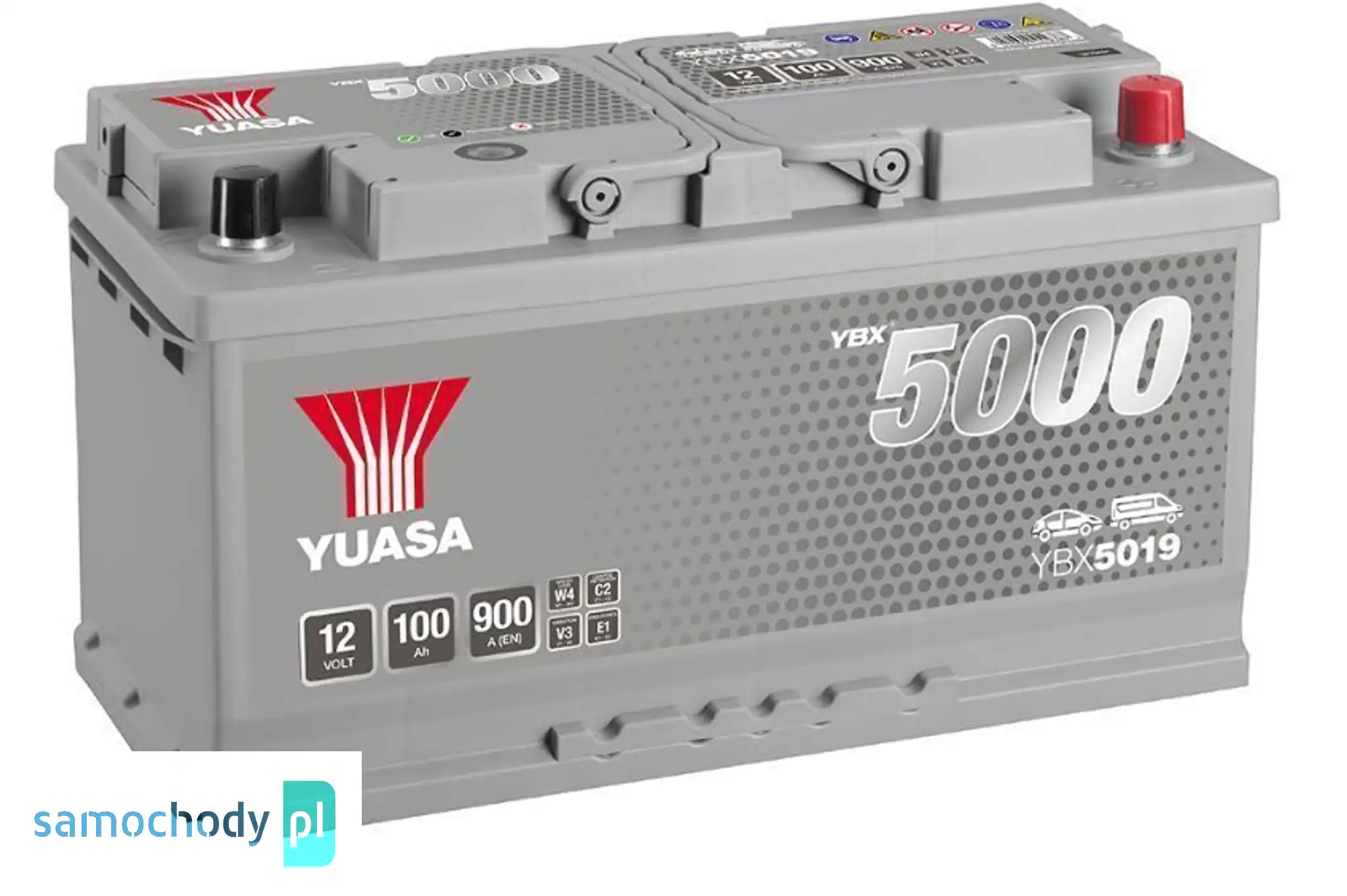Akumulator Yuasa Silver 12V 100Ah 900A Prawy Plus YBX5019